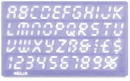 Helix Lettering Guide Set - Top view of Digital template with Uppercase letters
