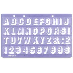 Helix Lettering Guide Set - Top view of Shadow template with Uppercase Letters
