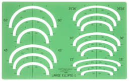 Westcott C-Thru Ellipse Templates - Top view of Large Ellipse 1 Template