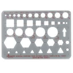 Pickett Arrows and Shapes Templates - front view of True Decimal General Purpose Template