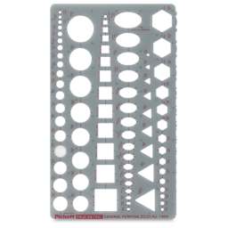 Pickett Arrows and Shapes Templates - Front view of Metric scale General Purpose Template