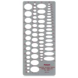 Chartpak Pickett Ellipses Templates - front view of Master Ellipse Maker (20 to 50 degree) Template