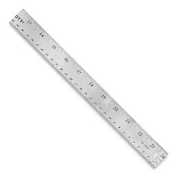 Westcott Flexible Stainless Steel Ruler - 24", Flexible - close-up