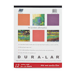 Grafix Dura-Lar Clear Acetate Alternative - 9" x 12" x .003", Pad, 25 Sheets