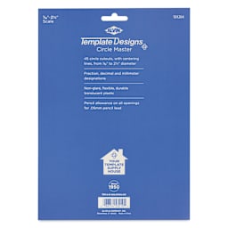 Alvin Templates - Combo Circle Master, 5-1/2" x 11-1/2", back of package