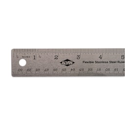 Alvin Stainless Steel Ruler - 12", Non-Skid (close-up)
