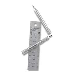 Alumicolor Compass Ruler Set - Closeup of Ruler end with Lead Holder and Anchor Point on top