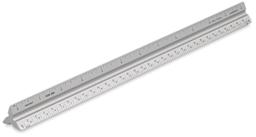 Alumicolor Aluminum Solid Triangular Drafting Scale - 12", Silver, Architect