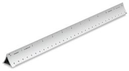 Alumicolor Hollow Triangular Drafting Scale - Angled Hollow Engineer's Scale - 12 in in length