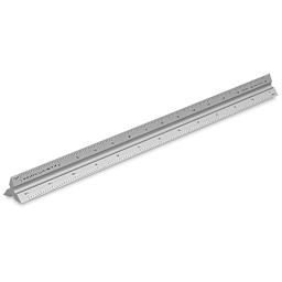 Alumicolor Aluminum Solid Triangular Drafting Scale - 30 cm, Silver, Metric