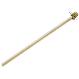 Wood Mahl Stick - Angled view showing faux leather cover