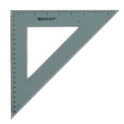 Westcott Triangles - Single 8" 45/90 Triangle showing calibrations