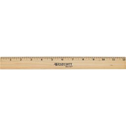 RULER WOOD W/MET EDG 12IN