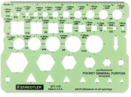Staedtler Mars Pocket General-Purpose Template - Top view of Template
