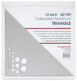 Aluminum Triangles 12" 45/90 Degree  Front view of Package