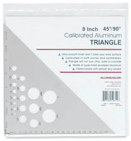 Aluminum Triangles 8" 45/90 Degree  Front view of Package