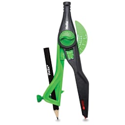 Helix Safety Compass - Green Compass shown upright with pencil (random colors shipped)