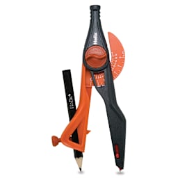 Helix Safety Compass - Orange Compass shown upright with pencil (random colors shipped)