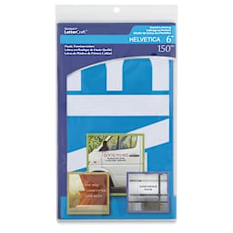 BetterLetter Plastic Letter Stencils - Front of package of 6" Helvetica Font stencils
