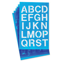 Westcott BetterLetter Plastic Letter Stencils - 3/4" & 1", Capital and Lower Case, Helvetica (out of packaging)