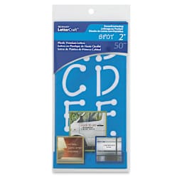 BetterLetter Plastic Letter Stencils - Front of package of Spot Font stencils