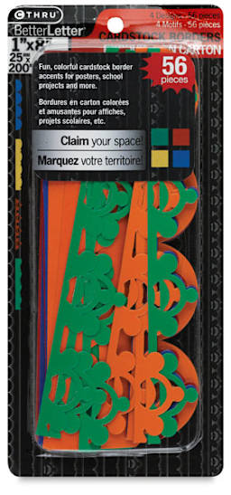Westcott BetterLetter Cardstock Borders - Front of package of Assorted Borders
