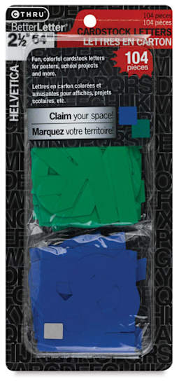 Westcott BetterLetter Cardstock Letters - Front of package of Chipboard Letters
