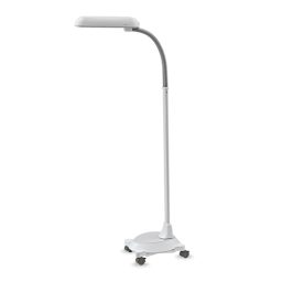 OttLite Floor Lamp with Wheelbase - Side view of lamp on base
