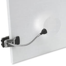 Daylight LED Flexilens Lamp - Angled view of Canvas with lamp and magnifier attached
