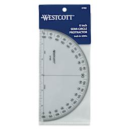 Westcott Semi Circle Protractor - 6" (front of packaging)