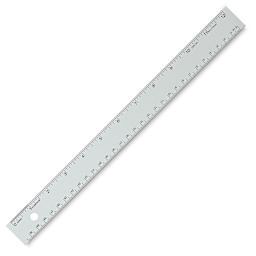 Alumicolor Non-Slip Straight Edge Ruler - Angled view of 12" ruler