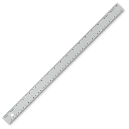 Alumicolor Non-Slip Straight Edge Ruler - Angled view of 18" ruler