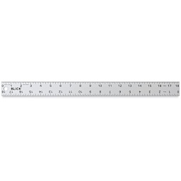 Blick Aluminum Non-Slip Ruler - 18" (out of packaging, front)