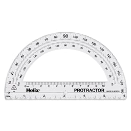 Helix Standard 180 Degree Protractor - Clear