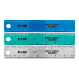 Helix Shatter Resistant Ruler - Closeup of 3 rulers showing measurements