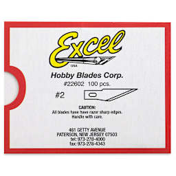 Excel Blades Hobby Blades - #2, Bulk Package, 100 Blades, Box