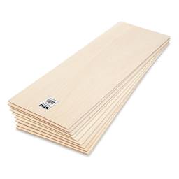 Bud Nosen Basswood Sheets - 1/16" x 8" x 24", 10 Sheet Package at angle