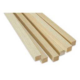 Bud Nosen Balsa Wood Sticks - 1" x 1" x 36", Pkg of 6 (close up)