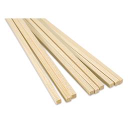 Bud Nosen Balsa Wood Sheets - 1/2" x 1/2" x 36", Pkg of 9 (close-up)