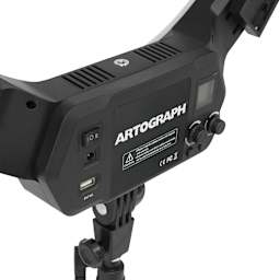 Artograph Ring Light with Floor Stand - 18" Diameter, back of the control panel. 