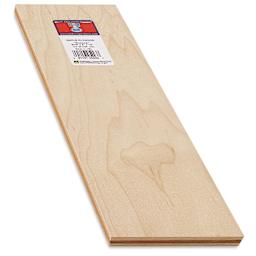 Midwest Products Maple Plywood - 3/8" x 4" x 12", laid flat showing thickness