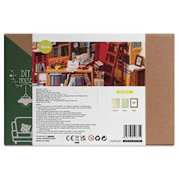Rolife DIY Miniature House Kit - Sam's Study, back of package