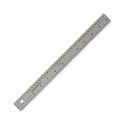 Fairgate Printer's Ruler - Angled view of 12" Ruler