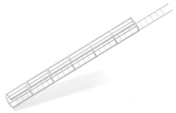 Plastruct Styrene Structural Cage/Ladder - 1:24 Scale, 1-19/64'' D x 12'' L (ladder inside cage)