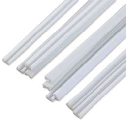 Plastruct Styrene Structural Channels - Pkg of 10, 1/16'' H x 1/29'' W x 10'' L (out of package, close-up)