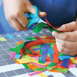 Fiskars Scissors For Kids (Shown in use)