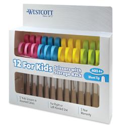 Acme Kleencut Kids' Scissors - Set of 12, with Rack, Blunt inside packaging