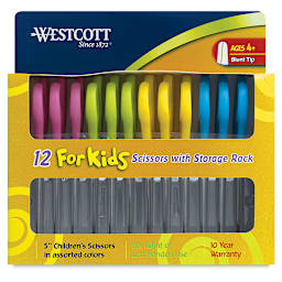 Westcott Kids Value Scissors - Front view of Blunt Tip package of 12 scissors