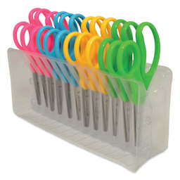 Stainless Scissors - Pkg of 12, Pointed, in storage rack