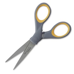 Westcott Titanium Bonded Scissors - Angled view of 5" scissors open showing blades
